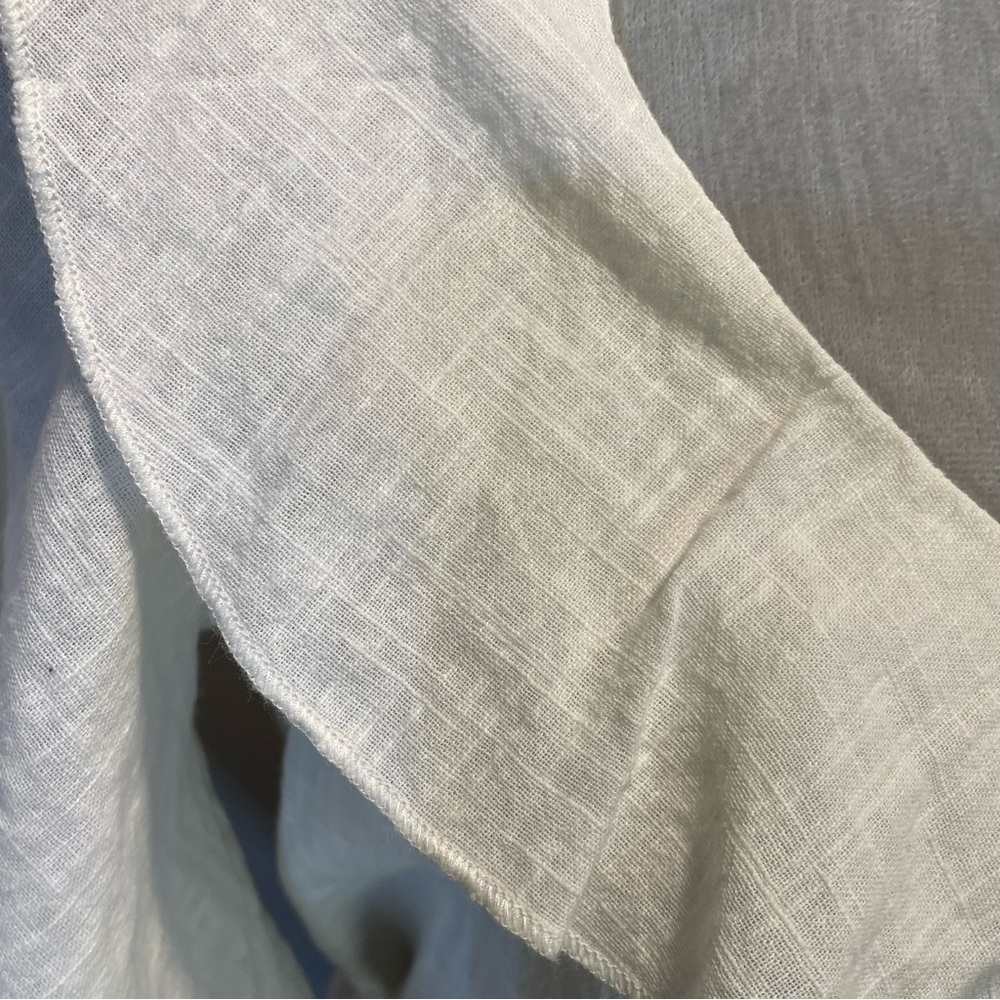 #0253 Billabong White Ruffled Peplum Blouse-S - Picture 6 of 7